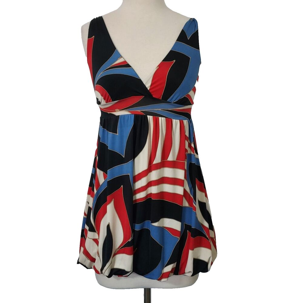 Charlotte Russe Tunic Top Balloon Hem Sleeveless Spaghetti Strap Size Small